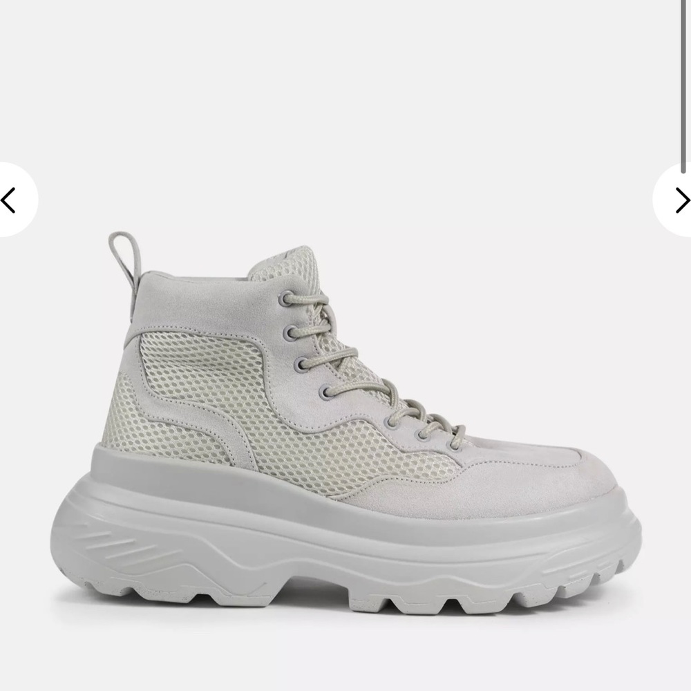 missguided gray double sole hiking sneaker boots